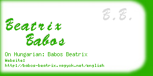 beatrix babos business card